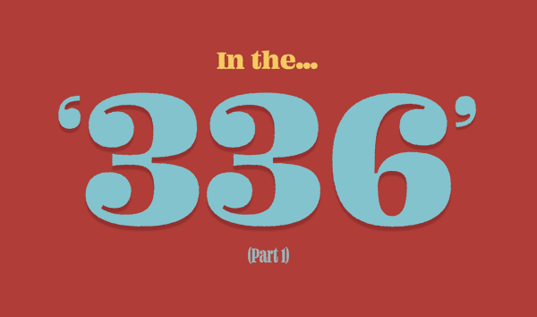 Animated numbers in fat, 1960's style reading "3-3-6"